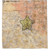 Gold Star in den Felsen Duschvorhang (Vorderseite)