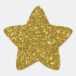 Gold Star in Gold Glitzer Textur Stern-Aufkleber