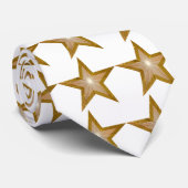 "Gold"-Star-Krawatte weiß Krawatte (Gerollt)