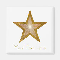 Gold Star Kühlschrank 'Dein Text' Magnetquadrat we