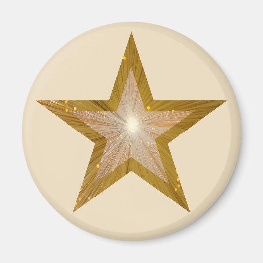 Gold Star Kühlschrankmagnet Rundcreme (Vorne)
