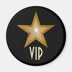 "Gold"-Star-Kühlschrankmagnet "VIP" in Schwarz Magnet