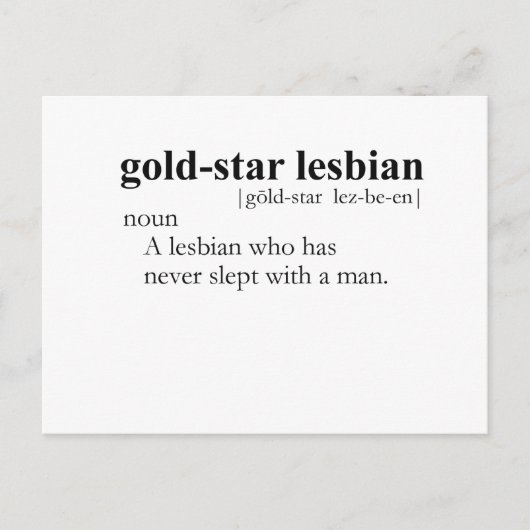 GOLD STAR LESBIAN (Begriffsbestimmung) Postkarte (Vorderseite)