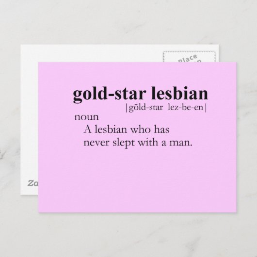 GOLD STAR LESBIAN (Begriffsbestimmung) Postkarte (Vorne/Hinten)