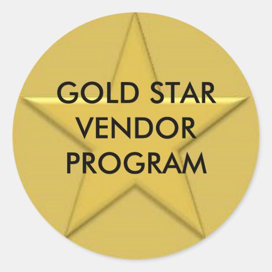 Gold-Star-Logo, GOLD STAR-VERANSTALTUNGSPROGRAMM Runder Aufkleber (Vorderseite)