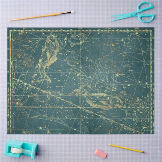 Gold Star Map Design 1 Seidenpapier (Basteln)