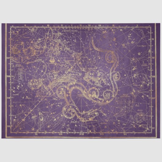 Gold Star Map Design 3 Seidenpapier (Vorderseite)