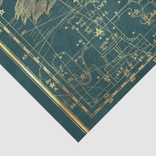 Gold Star Map Series Design 22 Seidenpapier (Ausschnitt)