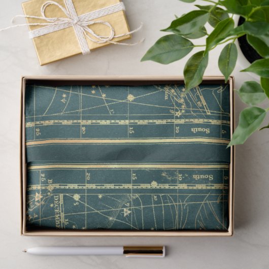 Gold Star Map Series Design 23 Seidenpapier (Geschenk)