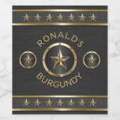 Gold Star Metal Custom Weinetikett (Einzelnes Label)