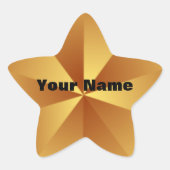 Gold Star Metallic Look Custom Stickers (Vorderseite)