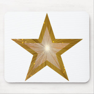 Gold Star Mousepad weiß