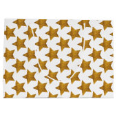 Gold Star Muster Große Geschenktüte (Rückseite)