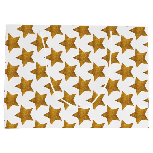 Gold Star Muster Große Geschenktüte (Rückseite)