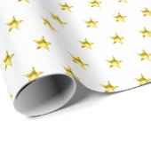 Gold-Star-Muster metallisch stilvoll Geschenkpapier (Rolleneckpunkt)
