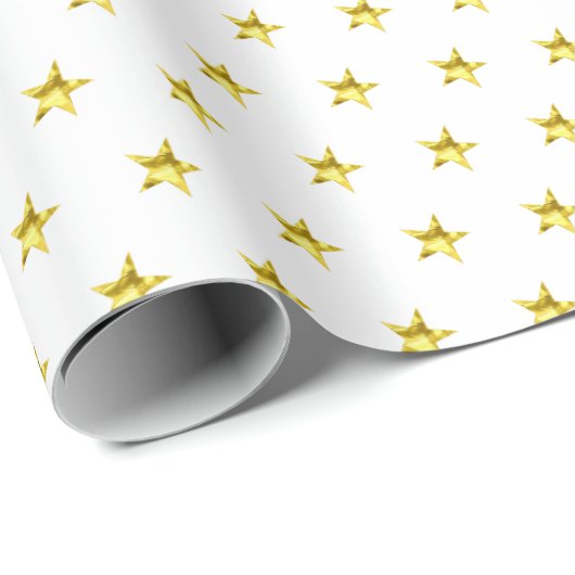 Gold-Star-Muster metallisch stilvoll Geschenkpapier (Rolleneckpunkt)