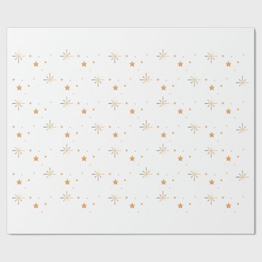 Gold Star Nahtloses Geschenkpapier (Flach)