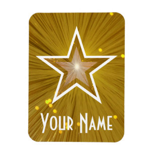 "Gold" Star "Name" flexibler Magnet