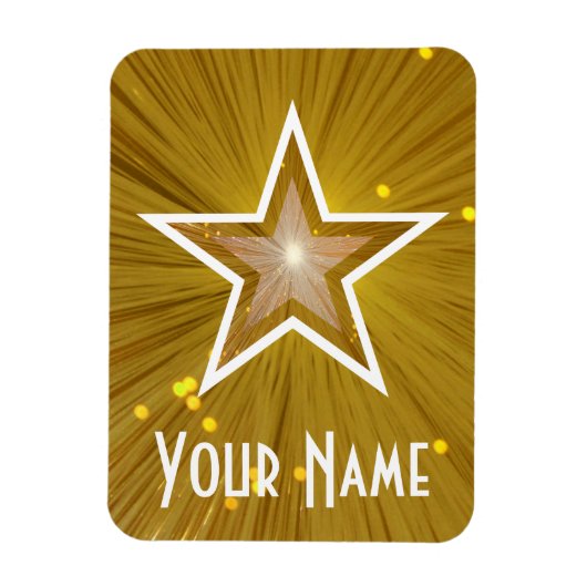 "Gold" Star "Name" flexibler Magnet (Vertikal)