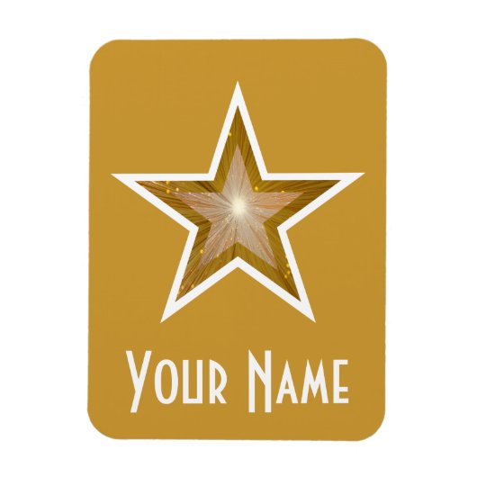 "Gold" Star "Name" flexibler Magnet Gold (Vertikal)