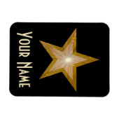 "Gold" Star "Name" flexibler Magnet schwarz (Horizontal)