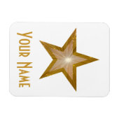 "Gold" Star "Name" flexibler Magnet weiß (Horizontal)