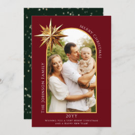 Gold Star of Bethlehem Photo Card Feiertagskarte