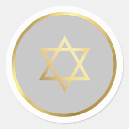 GOLD STAR OF DAVID spot circle grau Runder Aufkleber