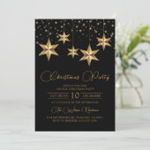 Gold Star Ornament Weihnachts-Party Einladung (Stehend Vorderseite)