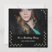 Gold Star: Party Einladungen (Vorderseite)