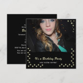 Gold Star: Party Einladungen (Vorne/Hinten)