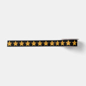 Gold Star Pattern Schwarz 1 1/2" Satinband (Vorderseite)