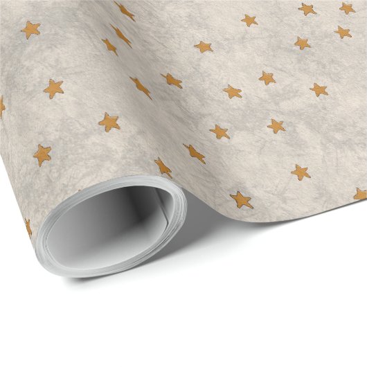 Gold Star Pattern Wrapping Paper Geschenkpapier (Rolleneckpunkt)