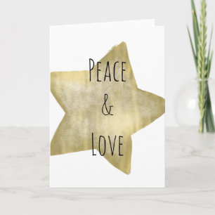 Gold Star Peace Liebe Feiertagskarte