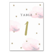 Gold Star & Pink Cloud Tischnummer (Vorderseite)