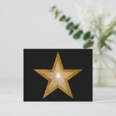 Gold Star Postkarte schwarz (Stehend Vorderseite)
