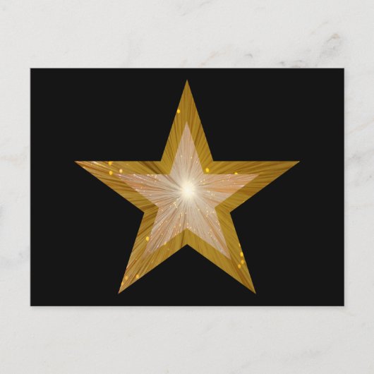 Gold Star Postkarte schwarz (Vorderseite)