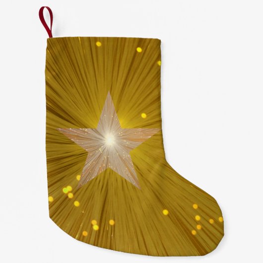 Gold Star Print Strumpf doppelseitig Kleiner Weihnachtsstrumpf (Vorderseite)