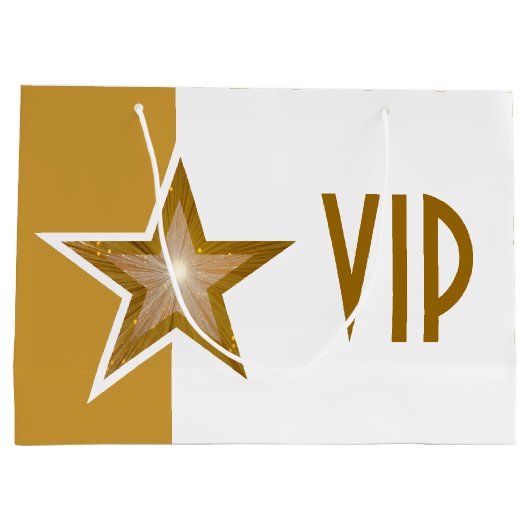 Gold Star Print VIP Gold große Große Geschenktüte (Rückseite)