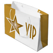 Gold Star Print VIP Gold große Große Geschenktüte (Rückseite Schrägansicht)