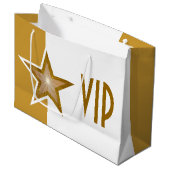 Gold Star Print VIP Gold große Große Geschenktüte (Vorderseite Schrägansicht)