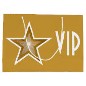 Gold Star Print VIP Gold große Große Geschenktüte (Rückseite)