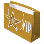 Gold Star Print VIP Gold große Große Geschenktüte (Rückseite Schrägansicht)