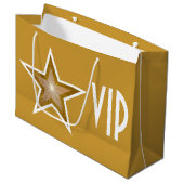 Gold Star Print VIP Gold große Große Geschenktüte (Vorderseite Schrägansicht)