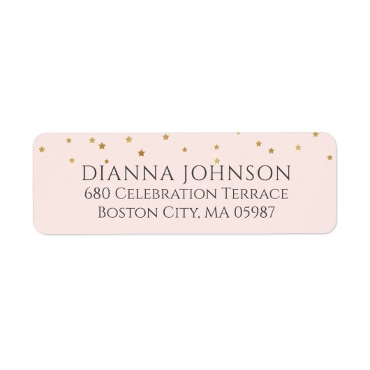 Gold Star Rücksendeadresse Blush Pink (Vorne)