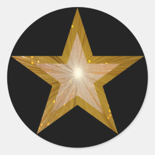 Gold Star Rundaufkleber schwarz Runder Aufkleber