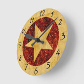 Gold Star Runde Wanduhr (Winkel)