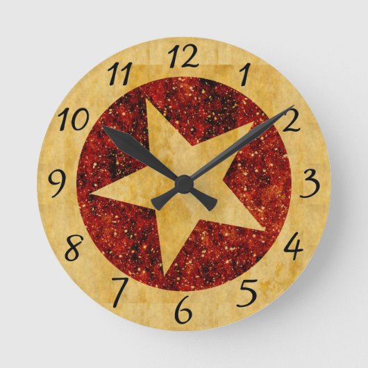 Gold Star Runde Wanduhr (Vorderseite)