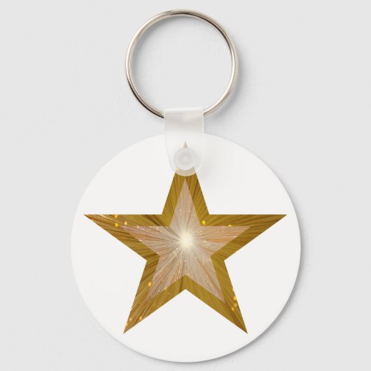 Gold Star Schlüsselanhänger weiß (Vorderseite)