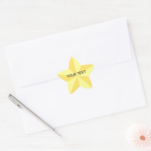 Gold Star Shape Sticker Template (Umschlag)